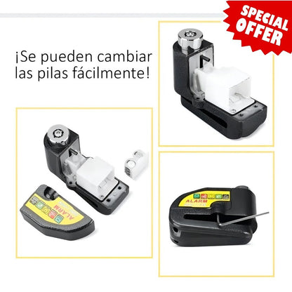 CANDADO CON ALARMA PREMIUM ANTIRROBO PARA MOTO🚨