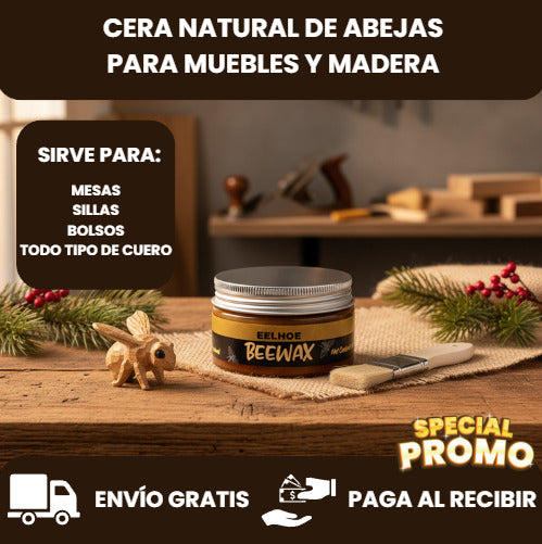CERA NATURAL DE ABEJAS PARA MUEBLES Y MADERA🧹🐝