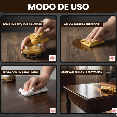 CERA NATURAL DE ABEJAS PARA MUEBLES Y MADERA🧹🐝